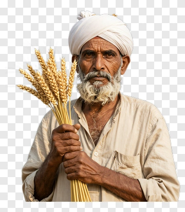 Farmer Holding Wheat PNG