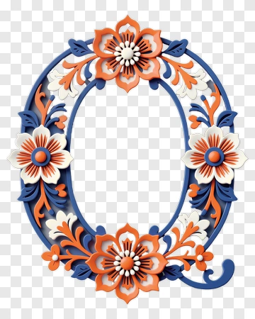 Decorative Floral Letter Q PNG
