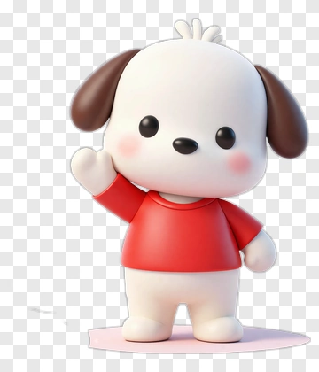 Cartoon Dog Waving Hello PNG