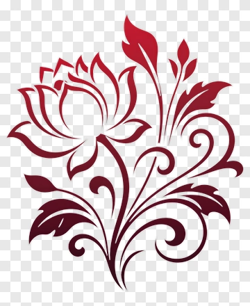 Red Floral Design PNG