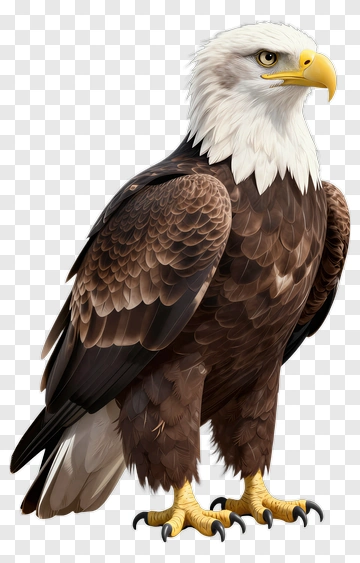 Realistic Bald Eagle Standing Proudly PNG