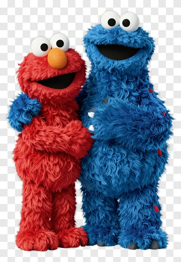 Elmo And Cookie Monster From Sesame Street PNG