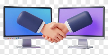 Handshake Between Two Monitors PNG