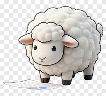 Cartoon Sheep Holding A Document PNG
