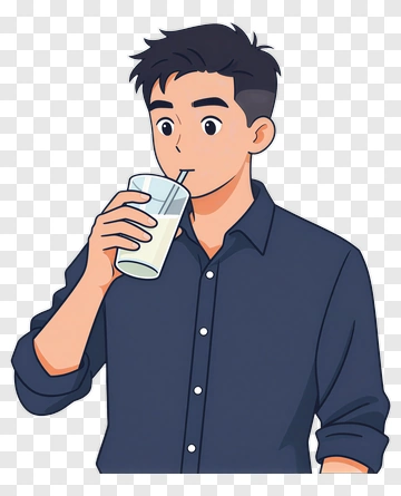Young Man Drinking A Beverage PNG