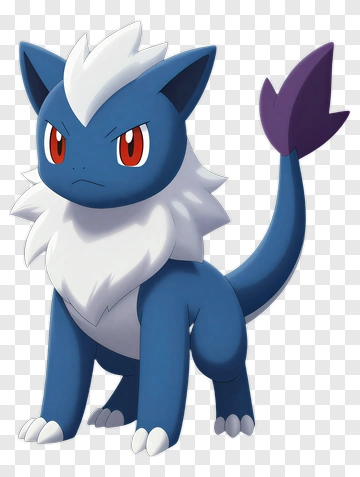 Fierce Blue Cat-Like Creature PNG
