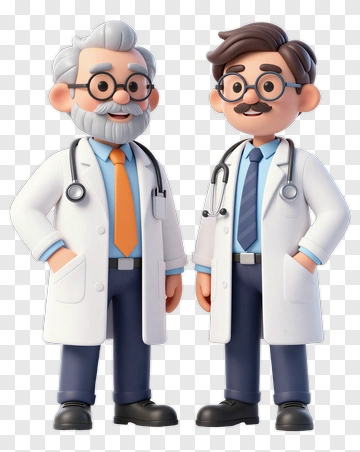 3D Doctors Standing Together PNG