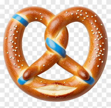 Pretzel With Blue And White Detailing PNG