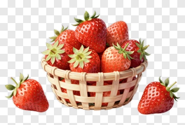 Strawberry Basket Filled With Fresh Strawberries PNG