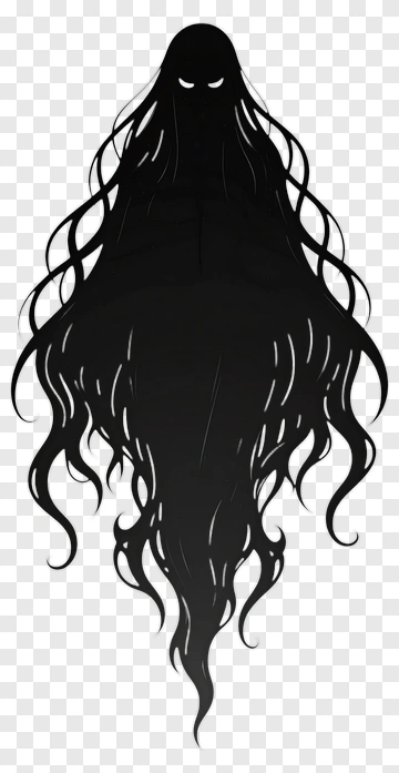 Cartoon Ghost With Long Hair PNG