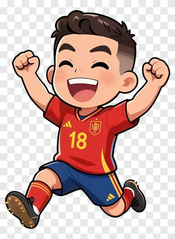 Cartoon Soccer Player Celebrating PNG