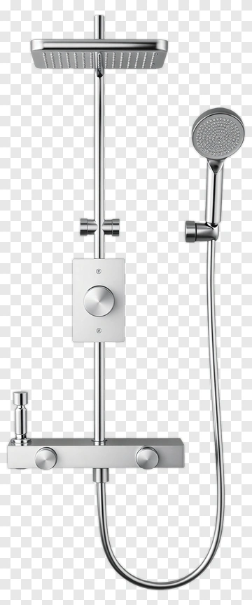 Modern Shower System With Handheld Showerhead PNG