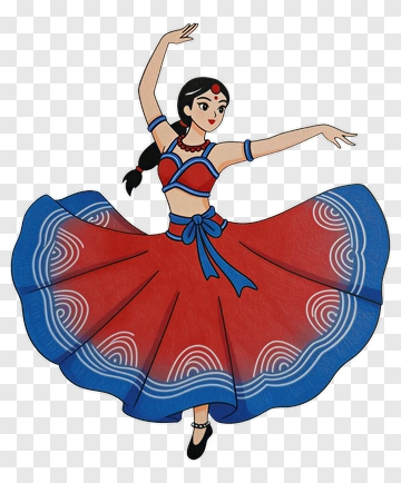 Dancer In Traditional Red Skirt PNG