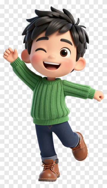 Cartoon Boy Smiling And Waving PNG
