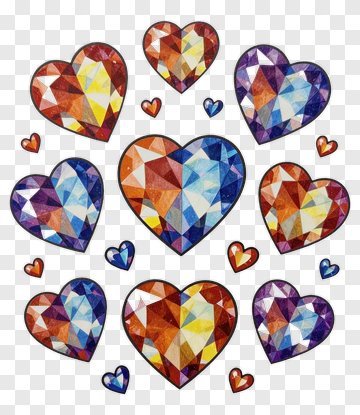 Colorful Heart Shapes PNG