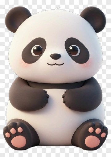 Cute Cartoon Panda Character PNG