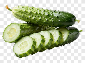 Fresh Cucumbers With Slices PNG