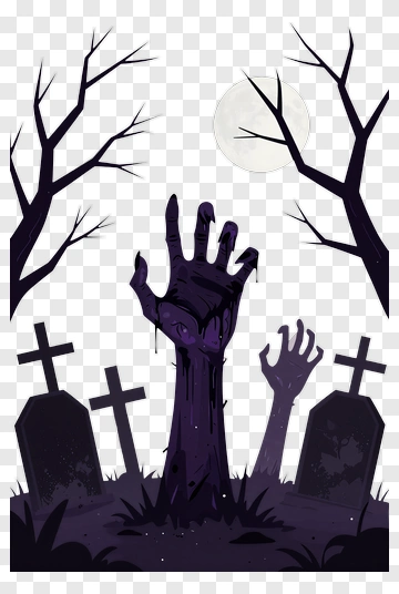 Zombie Hand Emerging From A Graveyard PNG
