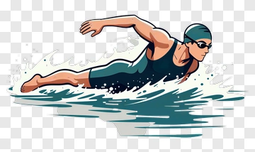 Swimmer Performing A Freestyle Stroke PNG