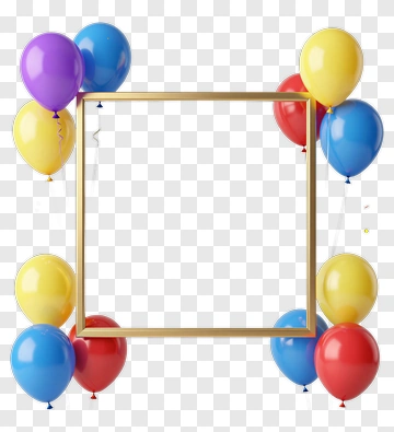 Colorful Balloon Frame PNG