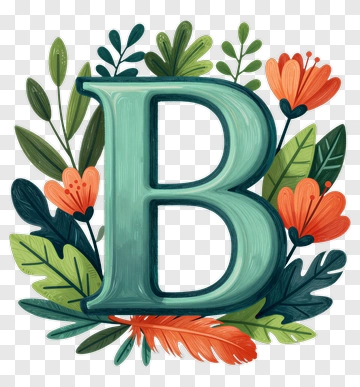 Floral Letter B PNG