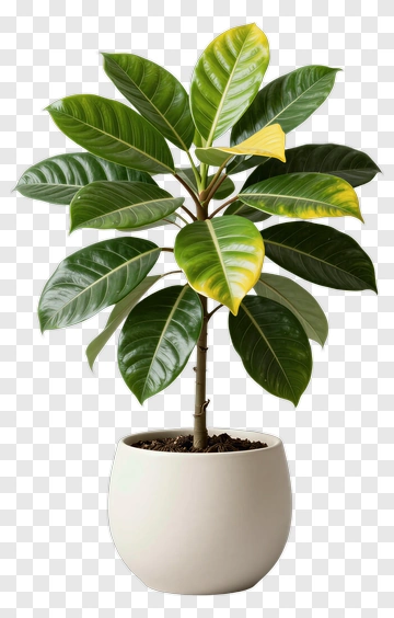 Ficus Plant In A White Pot PNG