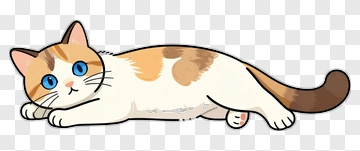 Cartoon Cat Lying Down PNG
