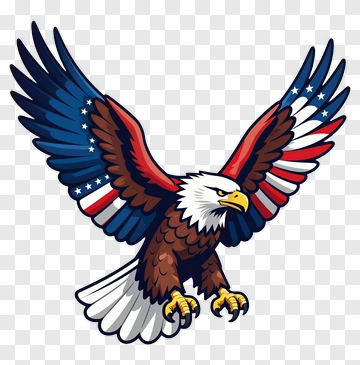 Eagle With American Flag Colors PNG