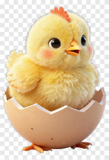 Cartoon Chick Hatching From Egg PNG