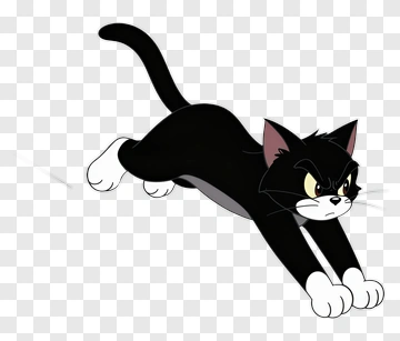 Cartoon Black Cat Jumping PNG