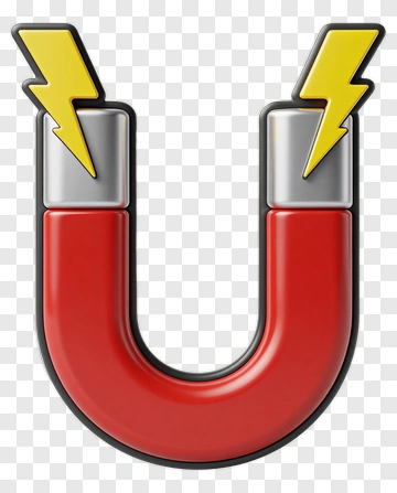 Magnet With Lightning Bolts PNG