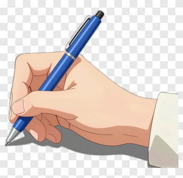 Hand Holding A Blue Pen PNG