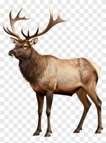 3D Deer With Antlers PNG