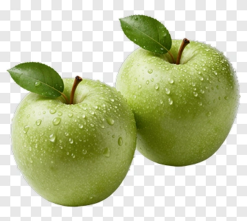 Green Apples With Water Droplets PNG