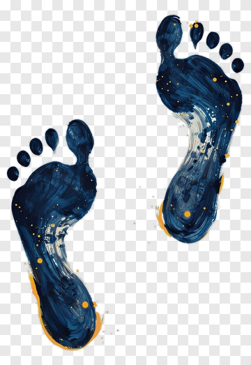 Artistic Footprints With Colorful Accents PNG