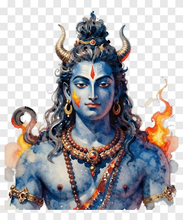 Watercolor Portrait Of Lord Shiva PNG