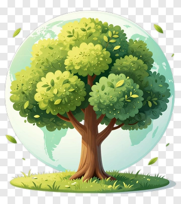 Colorful Tree In A Circular Background PNG