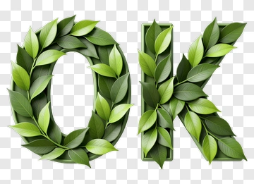 Ok Made Of Leaves PNG