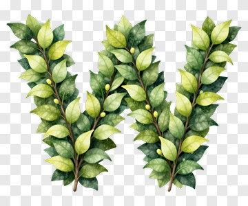 Watercolor Leaf W Decoration PNG