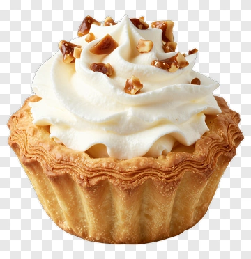 Delicious Creamy Cupcake With Nuts PNG