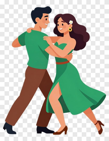 Happy Couple Dancing Together PNG