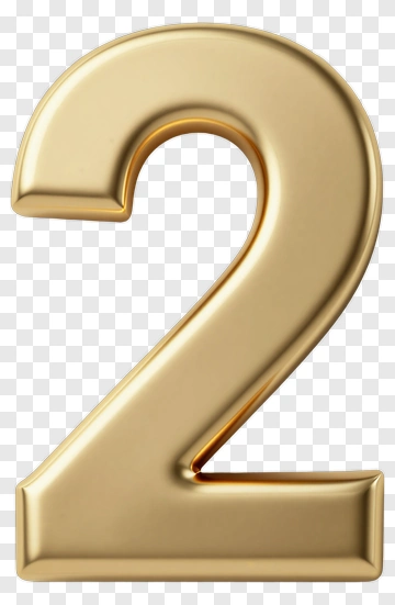 Gold Number Two PNG