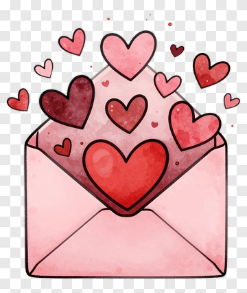 Envelope With Colorful Hearts PNG