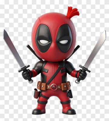 Cartoon Character Holding Two Swords PNG