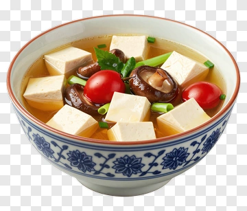 Tofu Soup With Mushrooms And Tomatoes PNG