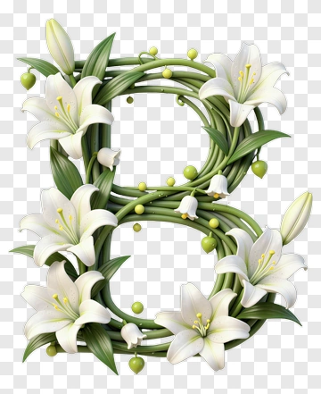 Floral Letter B PNG