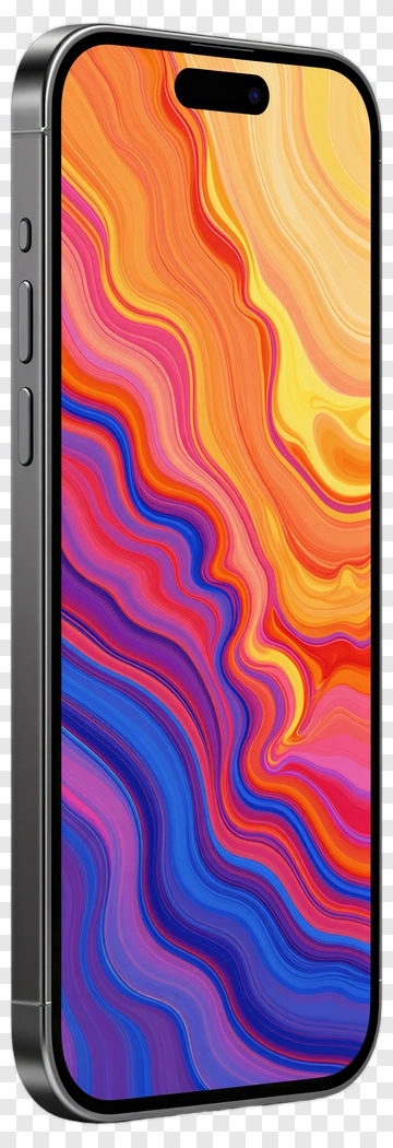 Smartphone With Colorful Abstract Wallpaper PNG