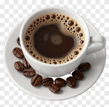 Coffee Cup With Coffee Beans PNG