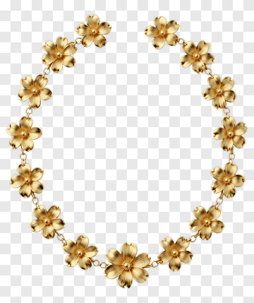 Gold Flower Necklace PNG