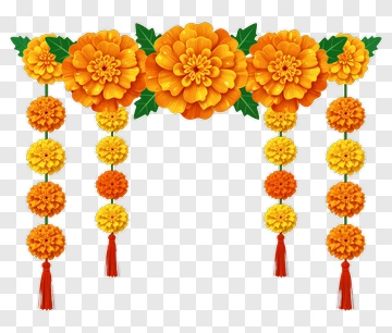 Marigold Floral Decoration PNG